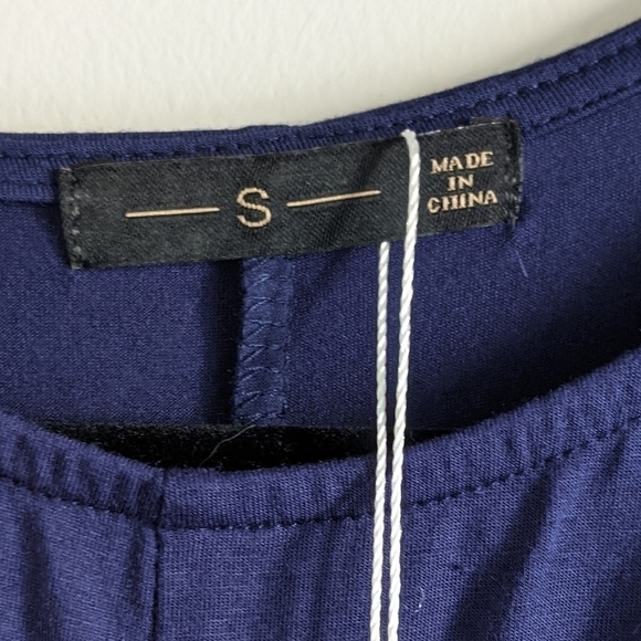 NWT levaca navy asymmetrical tee shirt dress S - Picture 4 of 12